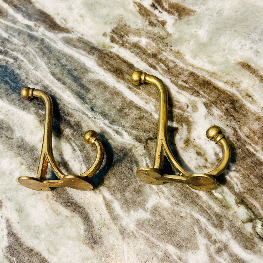 Unique Vintage solid brass wall hooks